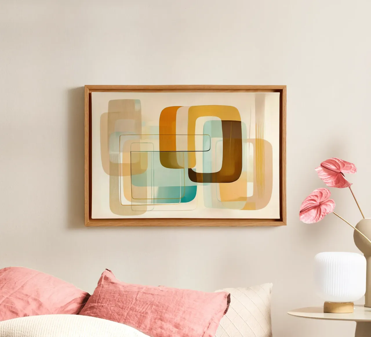 Abstract boho canvas met Baklijst van Imagine