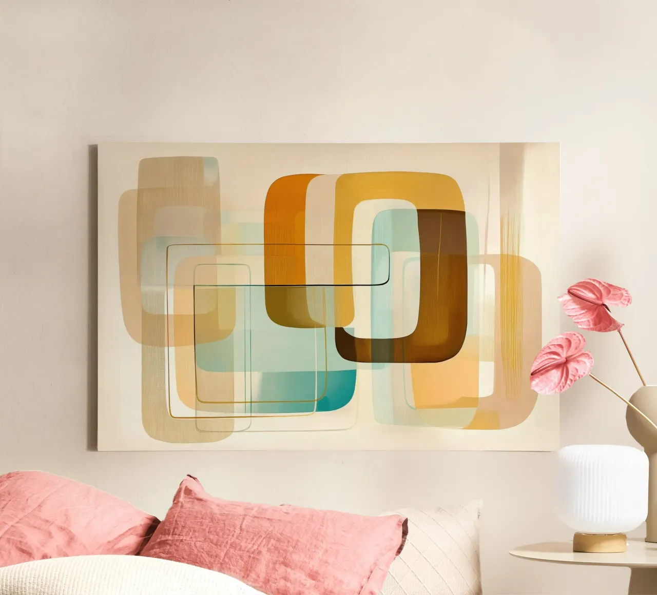 Abstract boho canvas met Baklijst van Imagine