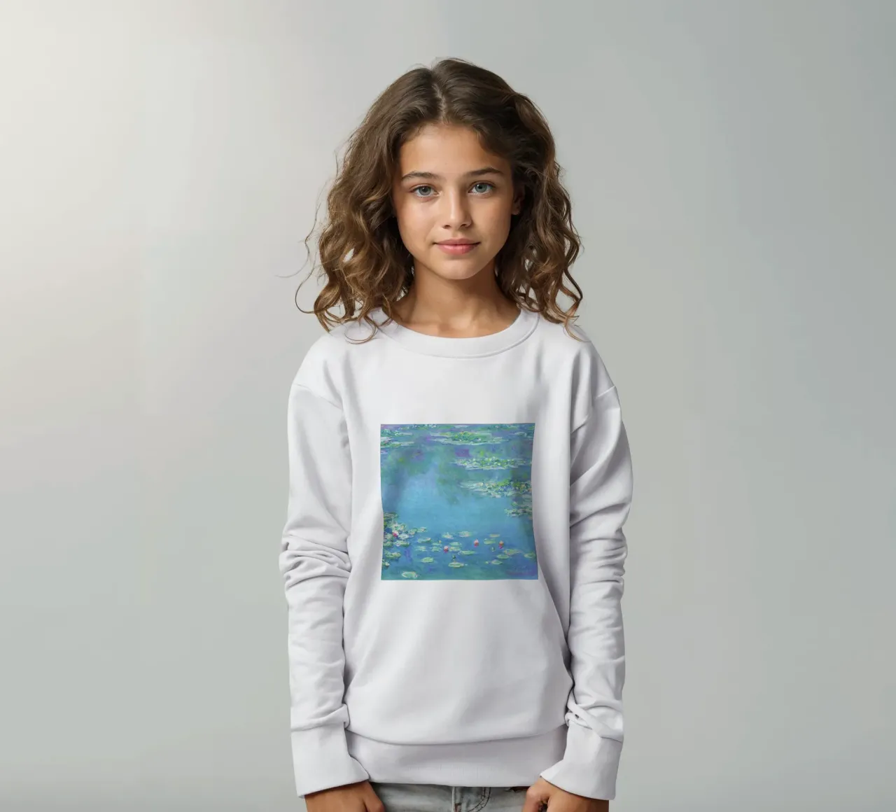 Ninfee di Claude Monet (1840-1926) felpa bambino da Classic Art Prints
