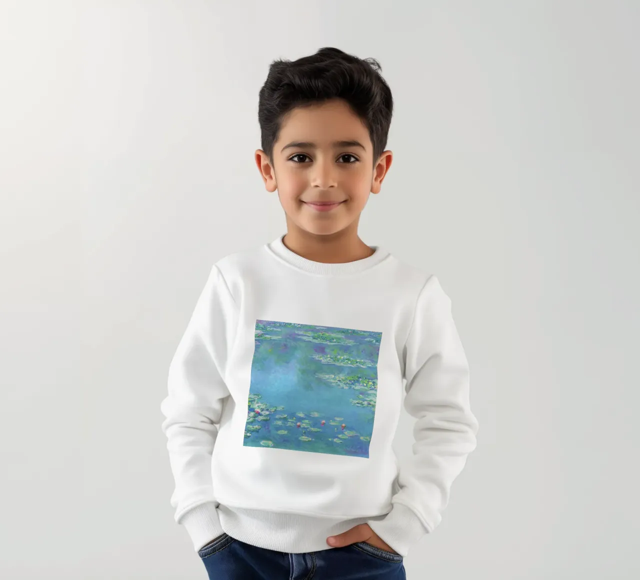 Ninfee di Claude Monet (1840-1926) felpa bambino da Classic Art Prints