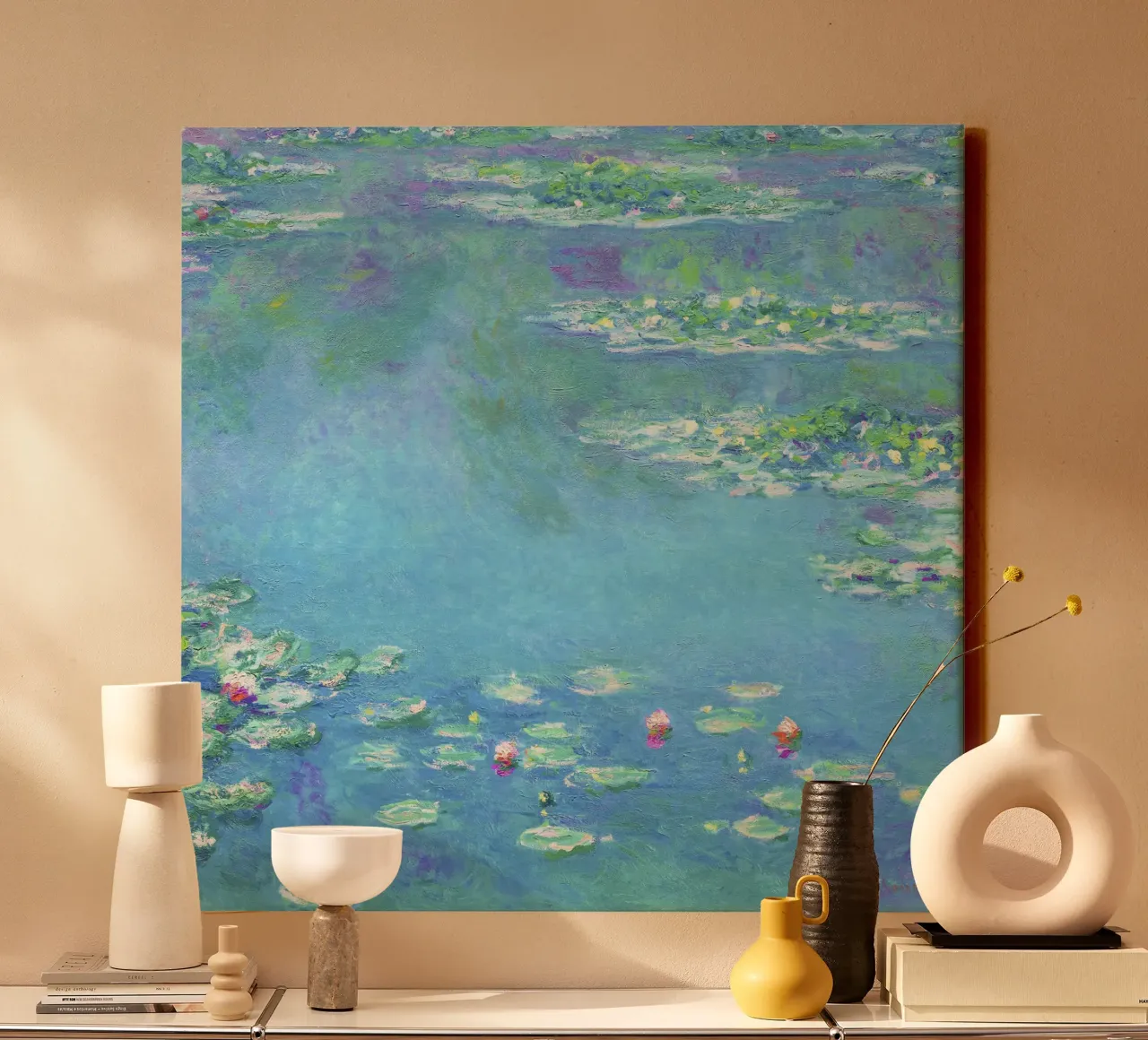 Ninfee di Claude Monet (1840-1926) tela con Cornice a cassetta da Classic Art Prints