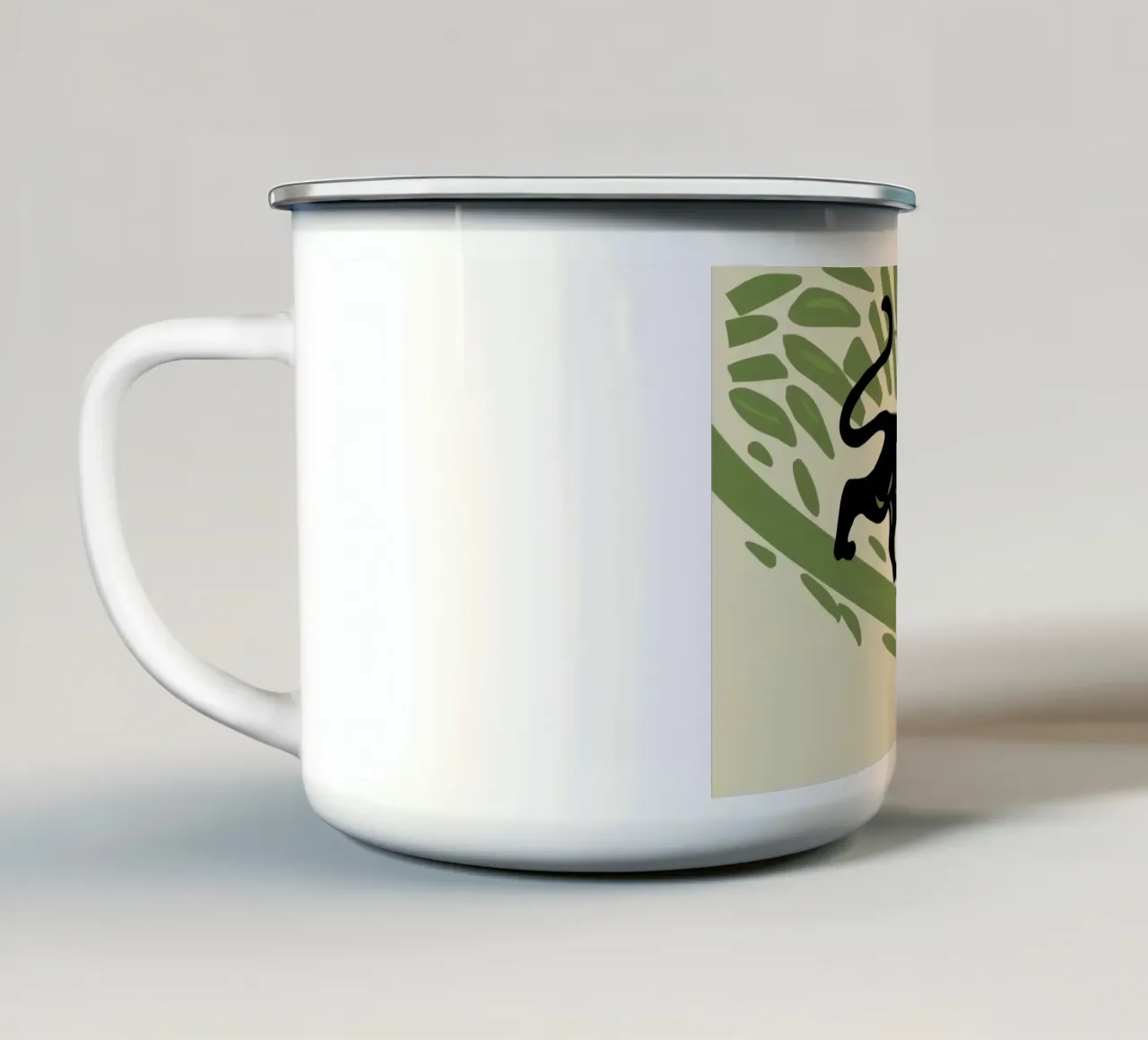 Pantera Nera in agguato tazza in smalto da Lyra Glaze