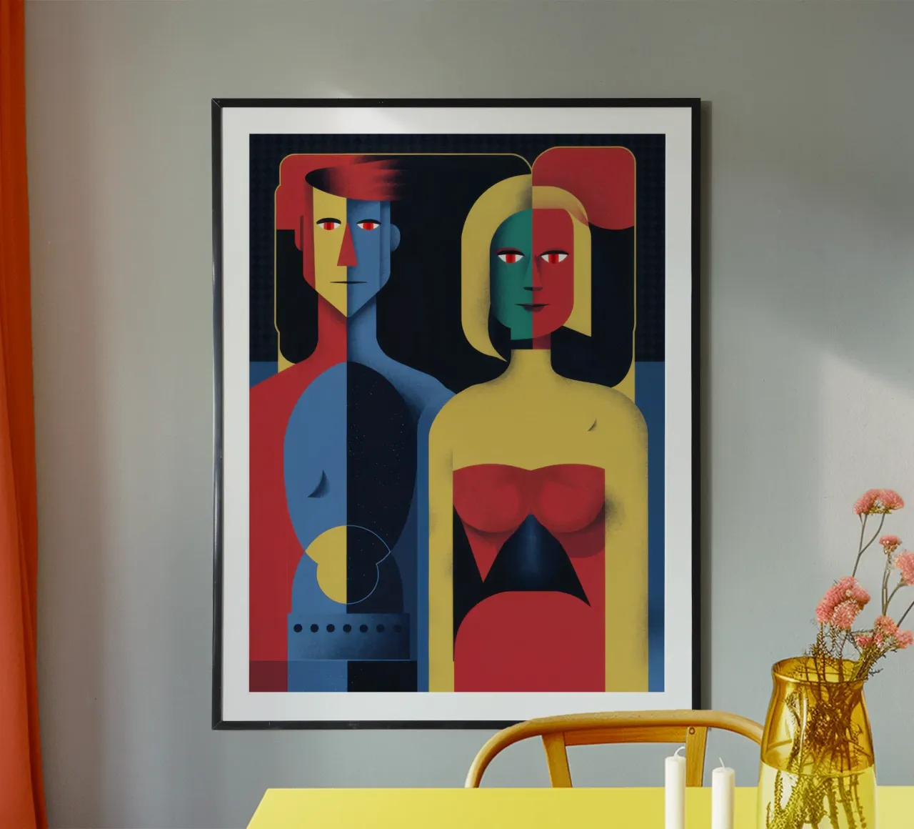 Triplo ritratto di dea poster con telaio in alluminio da Astra Mist