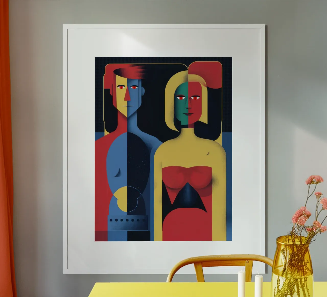 Triplo ritratto di dea poster con telaio in alluminio da Astra Mist