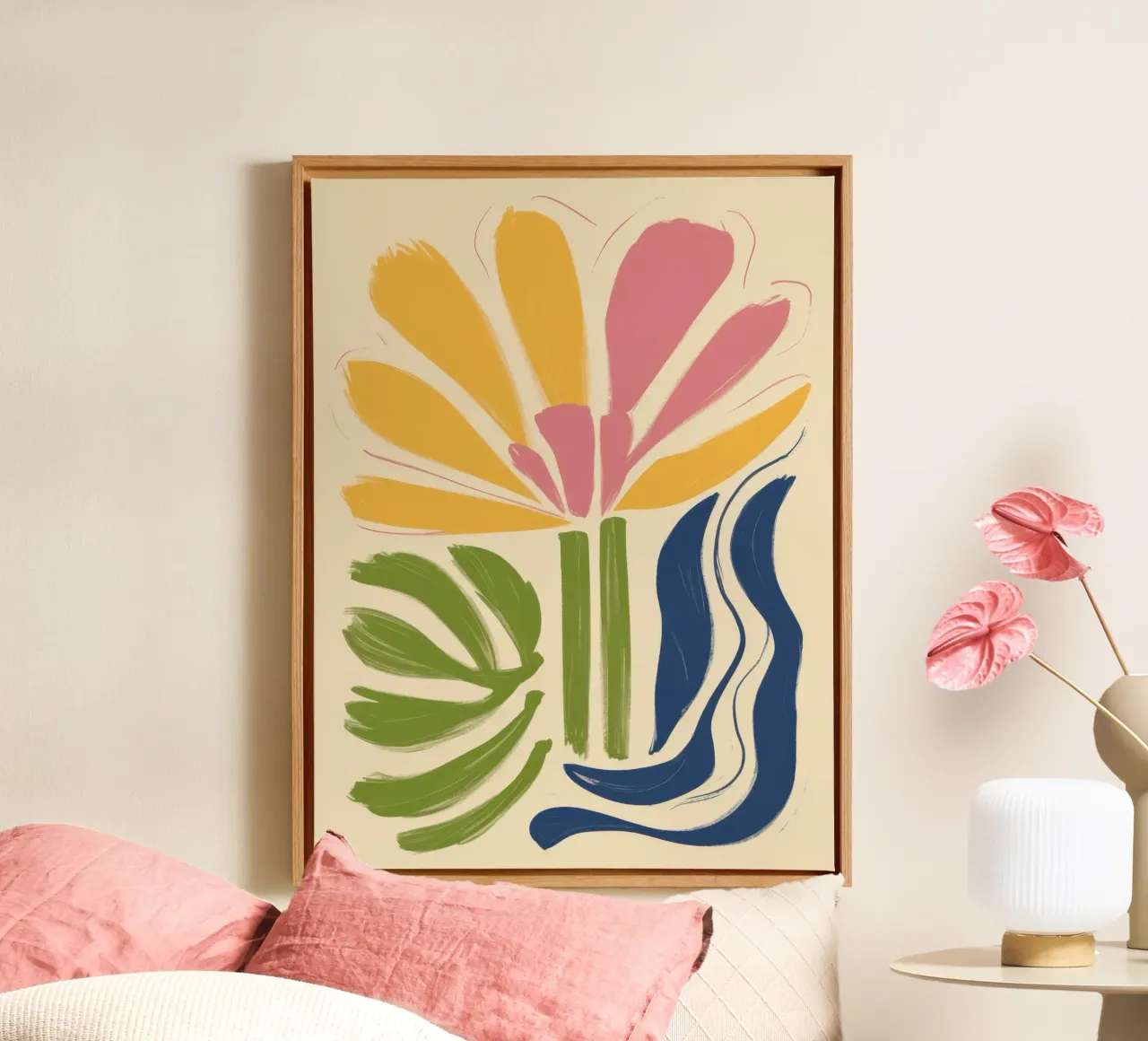 Pastel Bloom Forms canvas by Bara Suara
