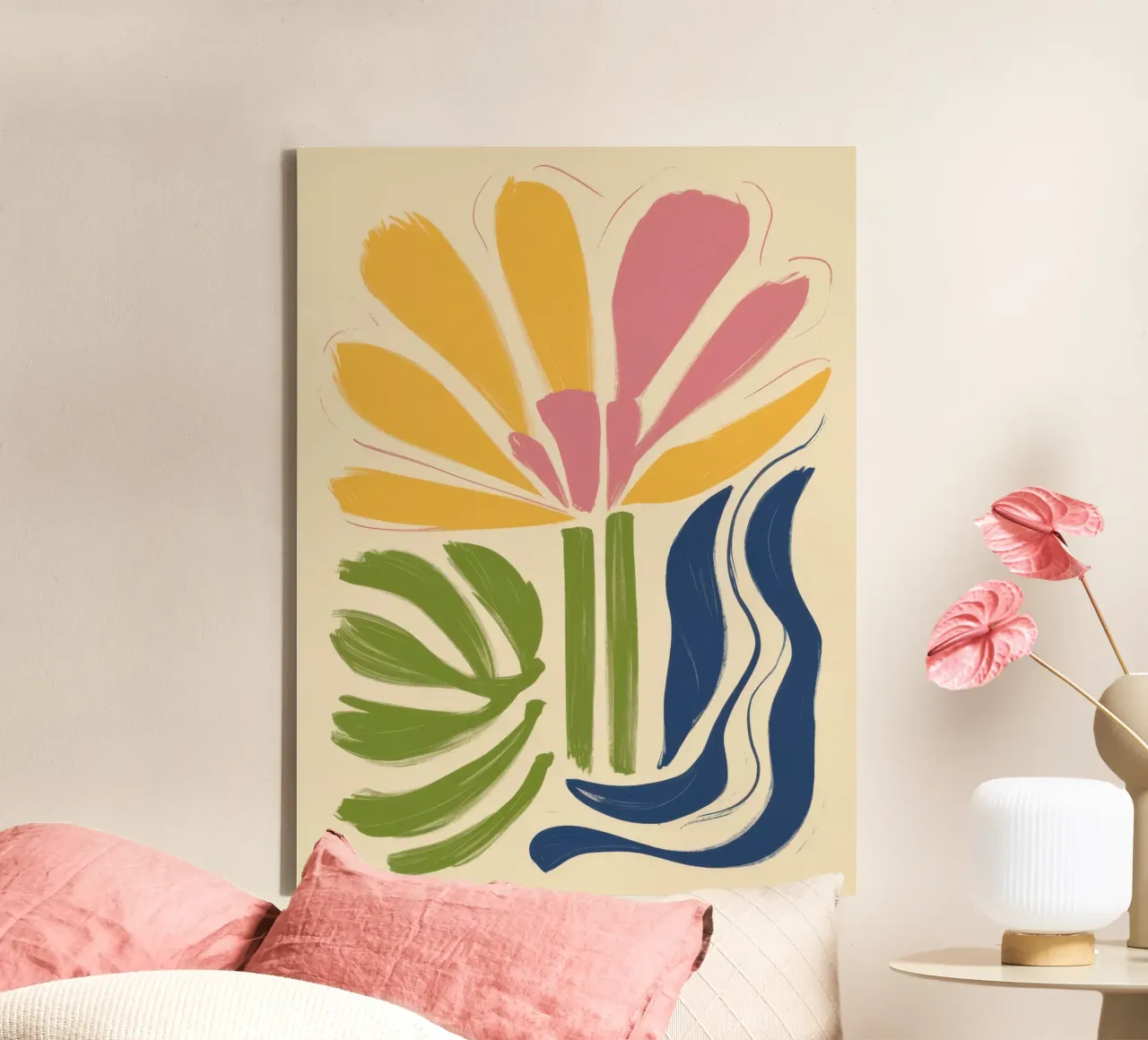 Pastel Bloom Forms canvas by Bara Suara