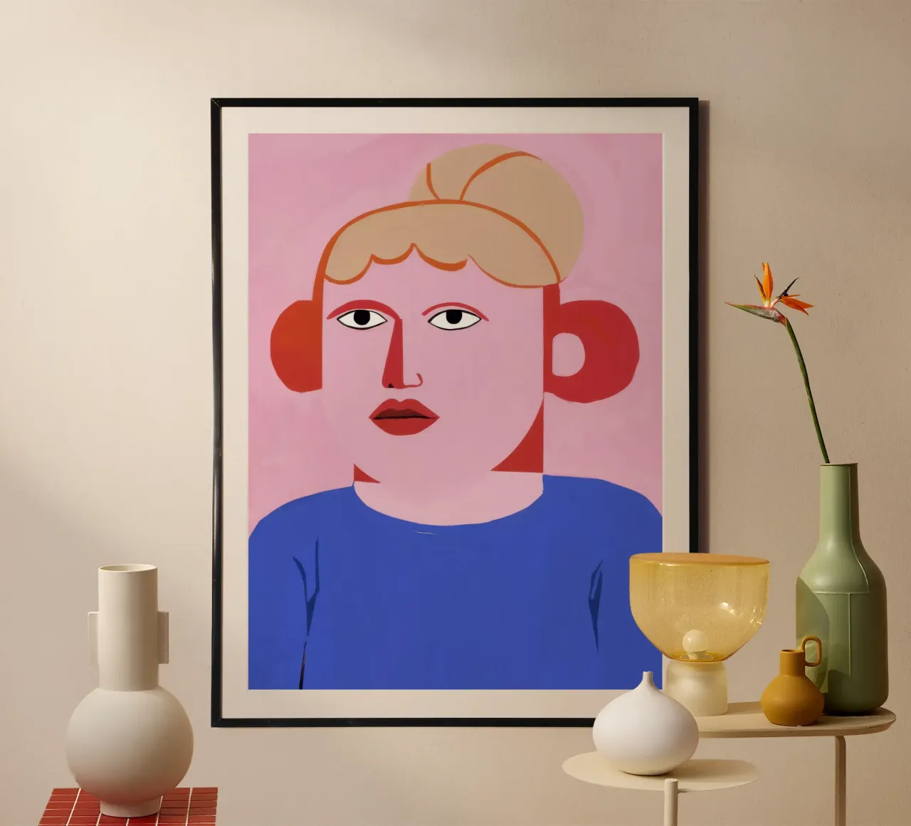 Momento melodico poster con telaio in legno da Bara Suara