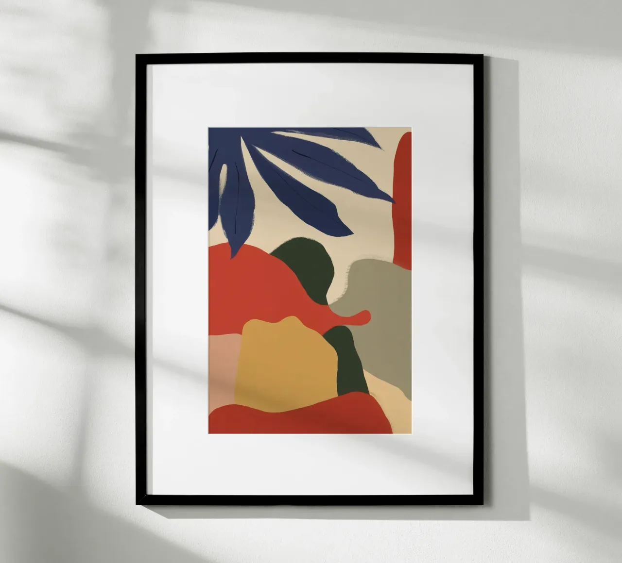 Forme astratte di fogliame poster con telaio in plastica da Lyra Glaze