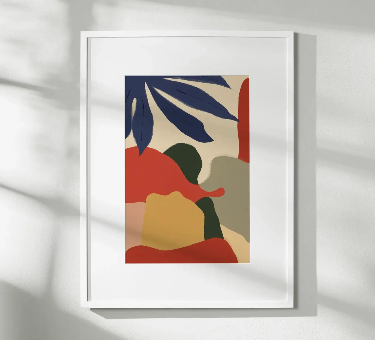 Forme astratte di fogliame poster con telaio in plastica da Lyra Glaze