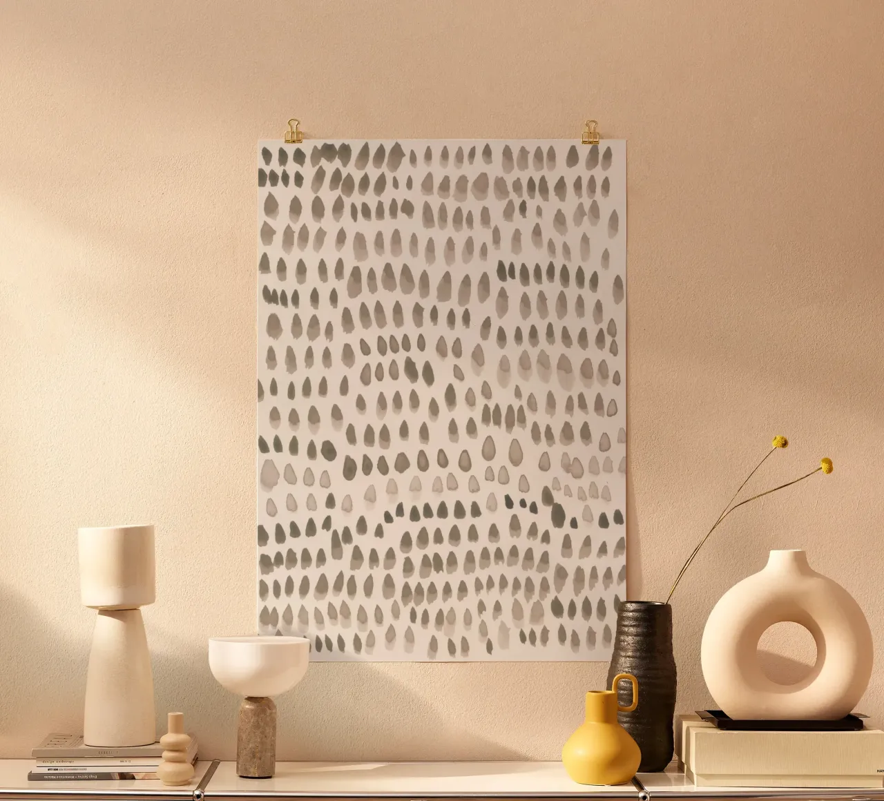 painted dots light brown carta hahnemühle da IRIS LEHNHARDT FINE ART