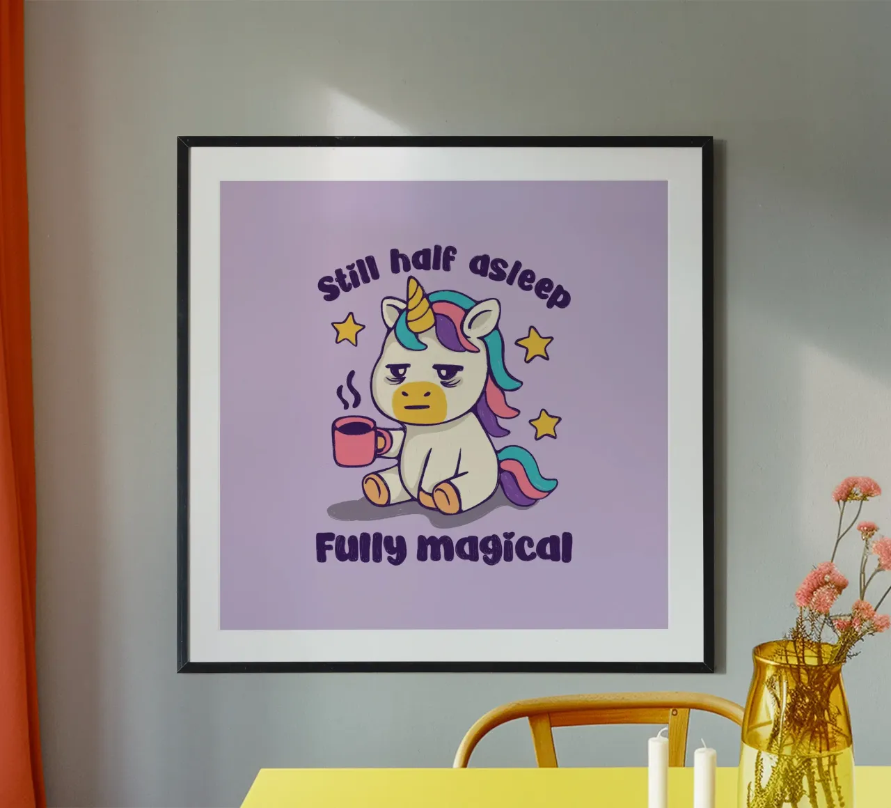 Ancora mezzo addormentato Completamente magico poster con telaio in plastica da Loobs