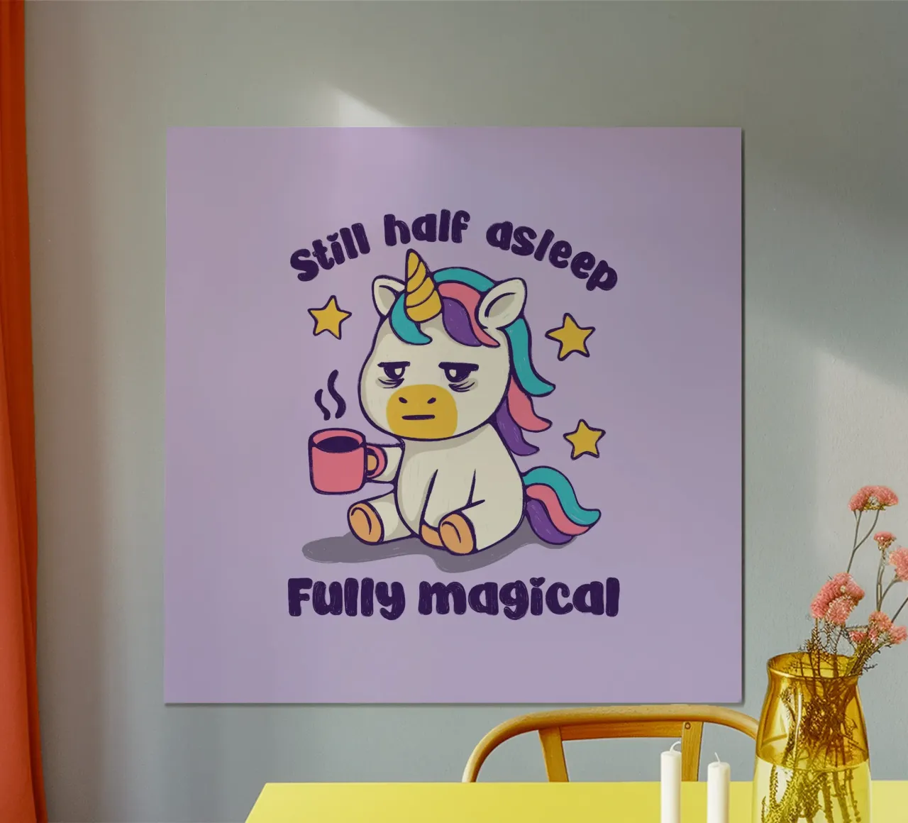 Ancora mezzo addormentato Completamente magico poster con telaio in plastica da Loobs