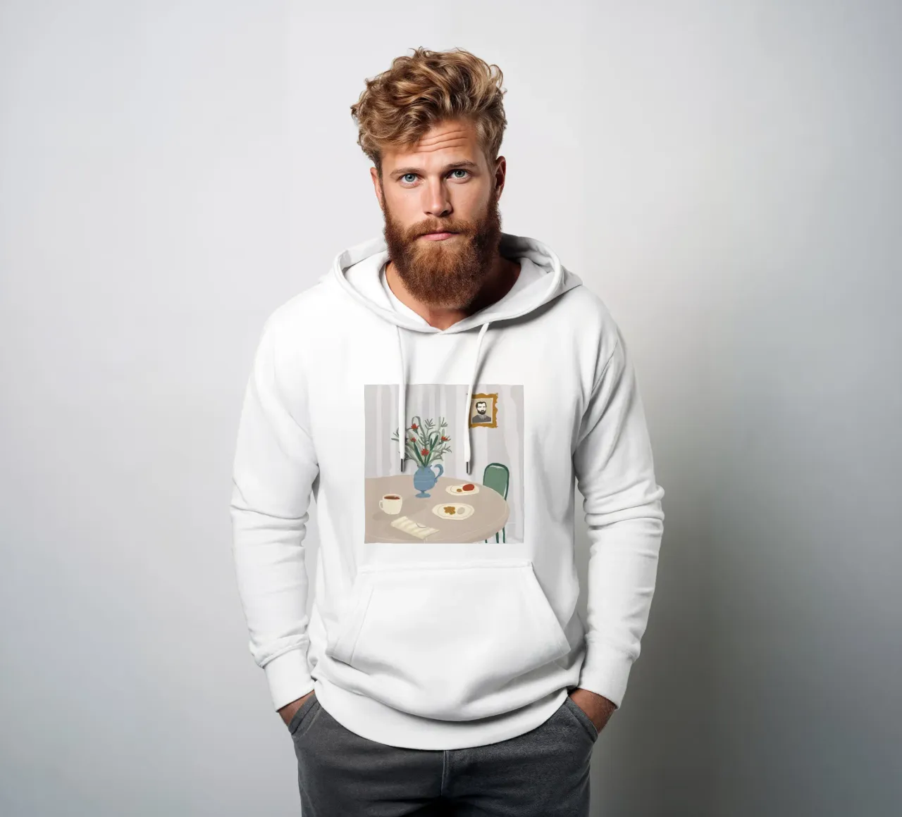 Angolo tranquillo per la colazione felpa con cappuccio da Snow Mist