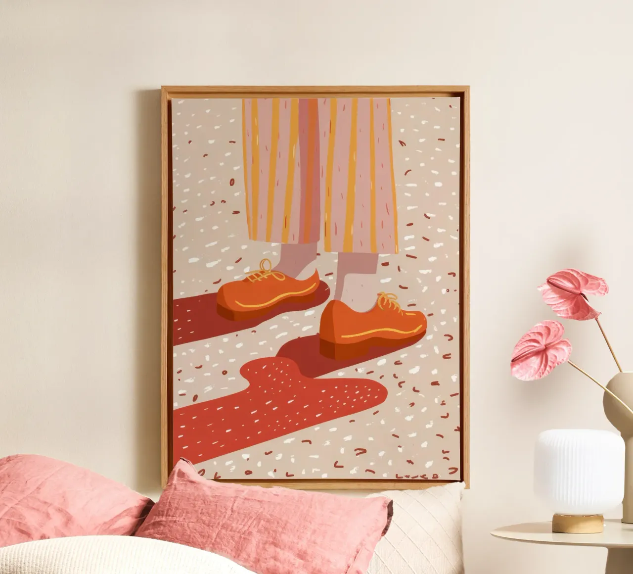 Terrazzo Step Forward tela con Cornice a cassetta da Astra Mist