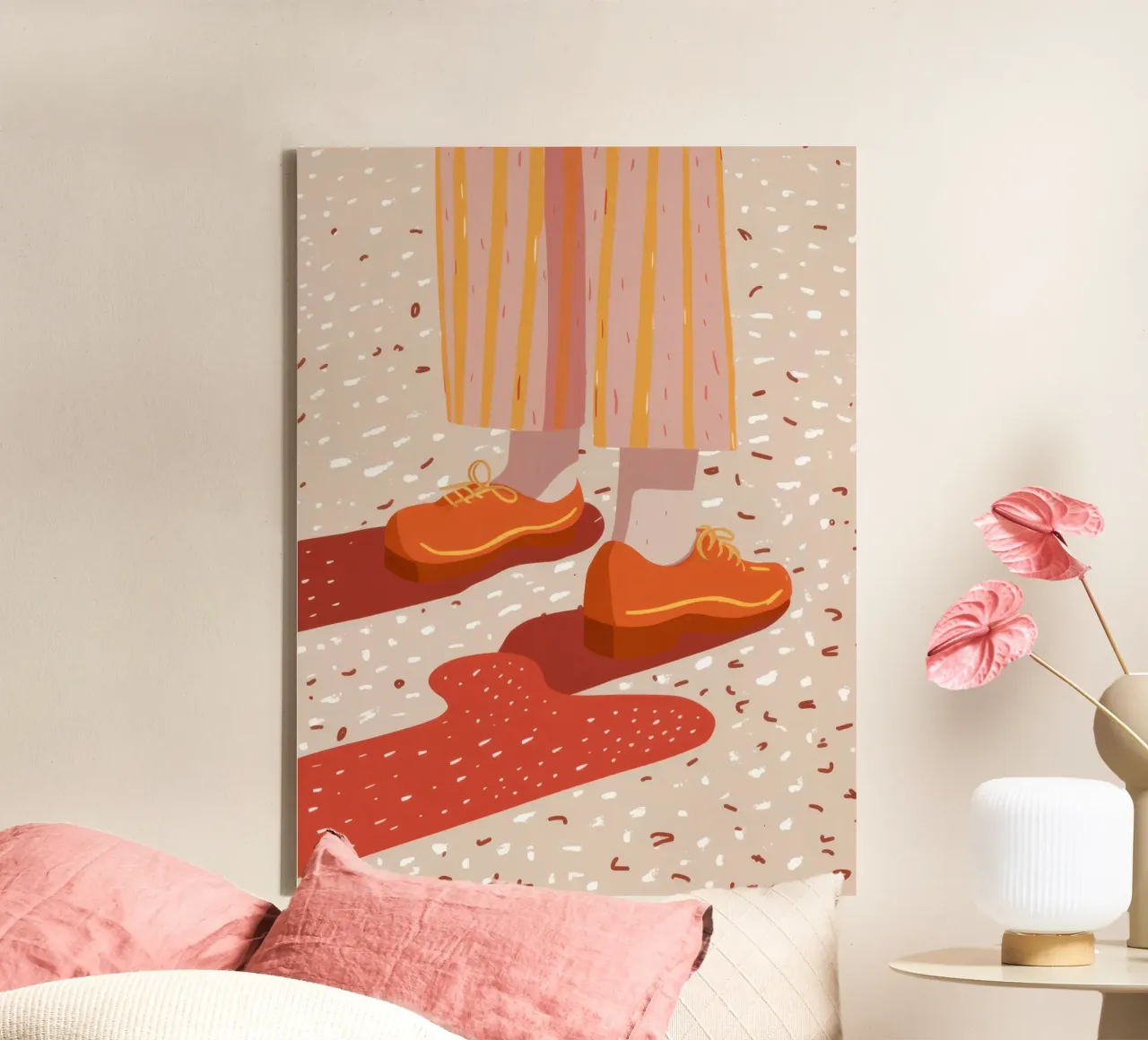 Terrazzo Step Forward tela con Cornice a cassetta da Astra Mist
