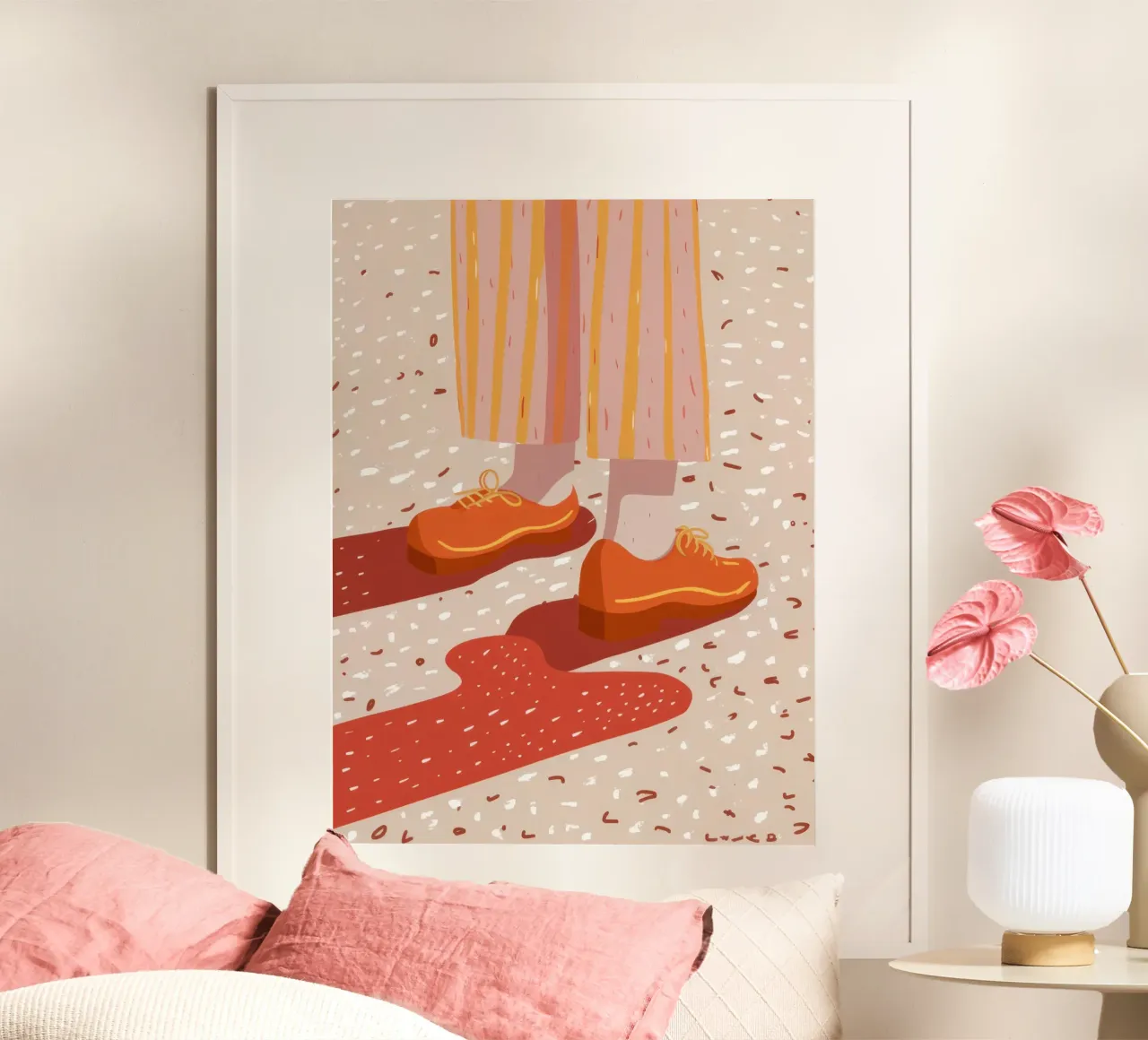 Terrazzo Step Forward poster con telaio in legno da Astra Mist