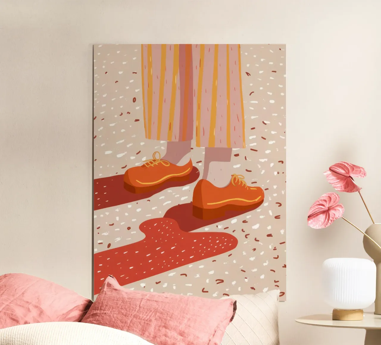Terrazzo Step Forward poster con telaio in legno da Astra Mist
