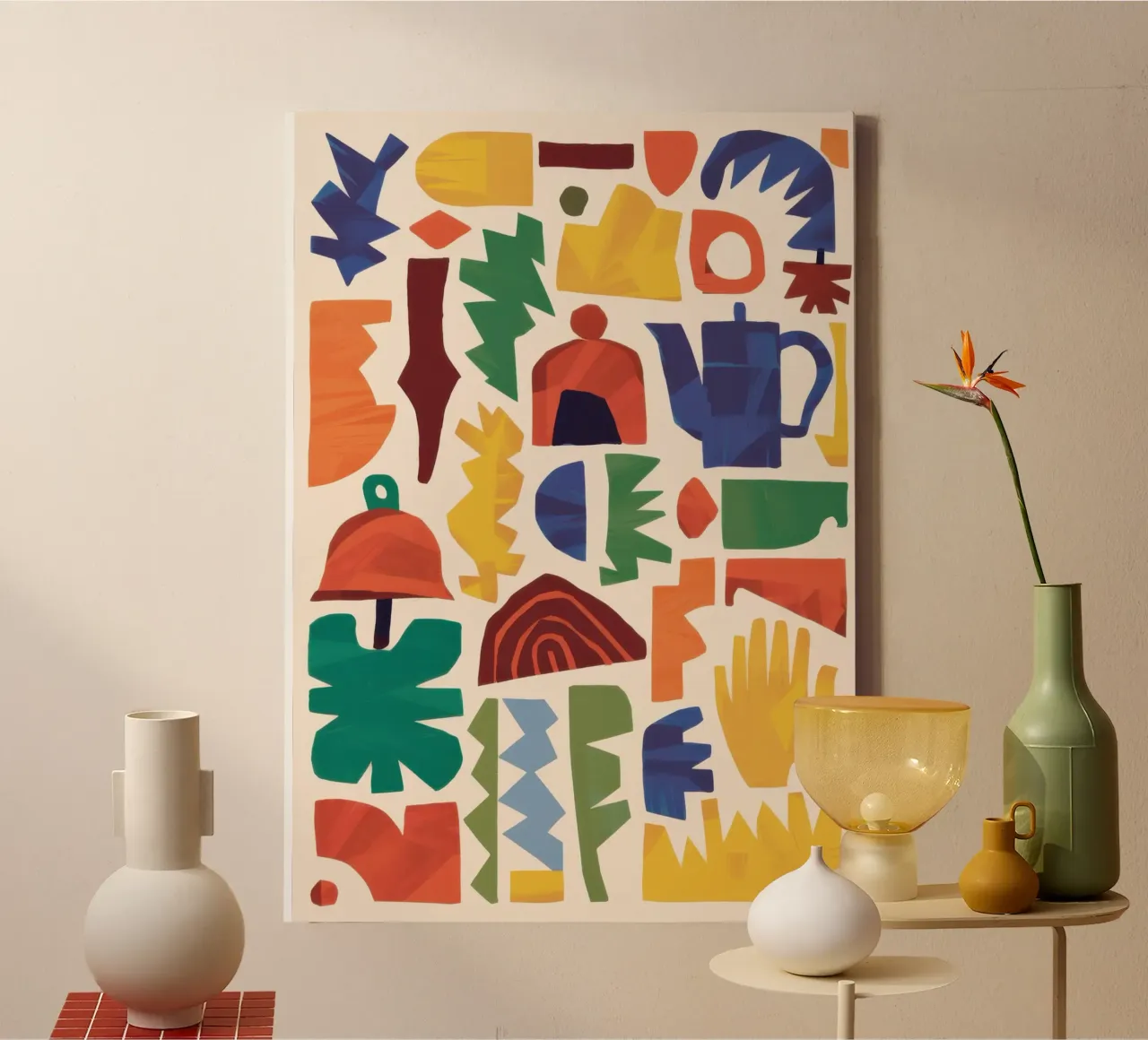 Speelse Vorm Carnaval canvas met Baklijst van Snow Mist