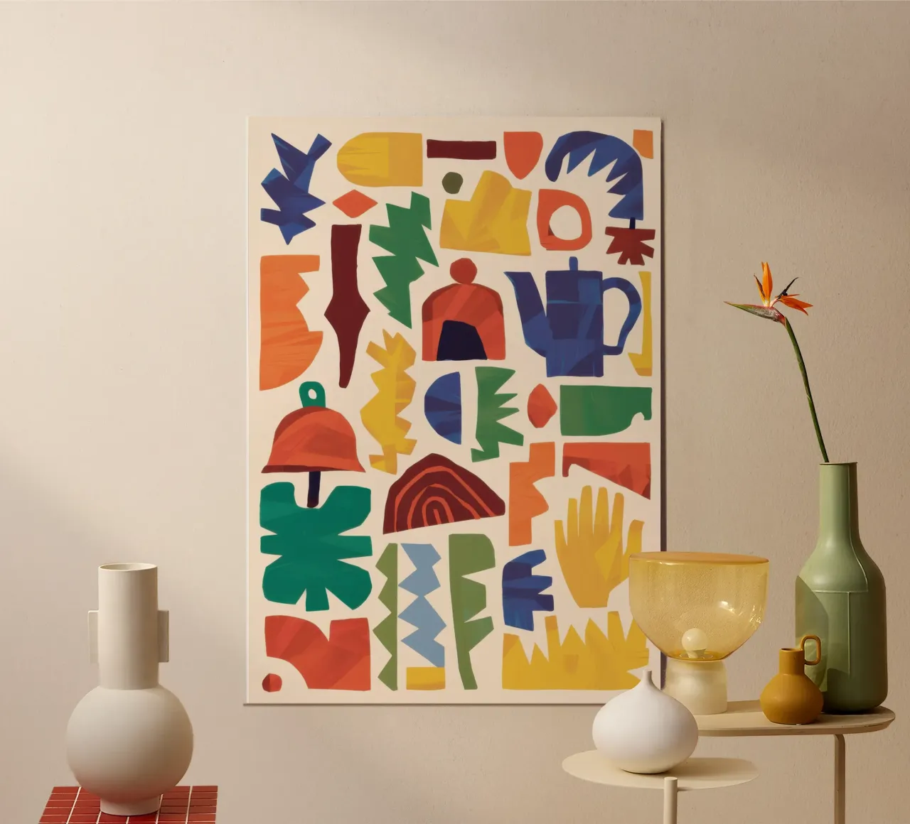Carnevale dalle forme giocose poster con telaio in plastica da Snow Mist