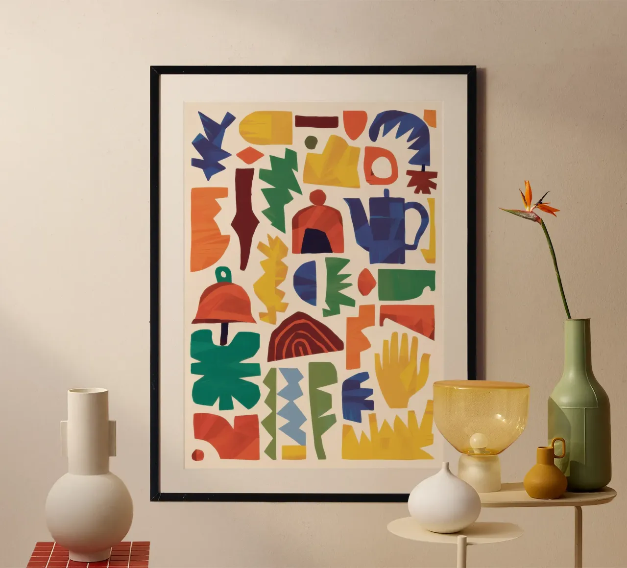 Carnevale dalle forme giocose poster con telaio in plastica da Snow Mist