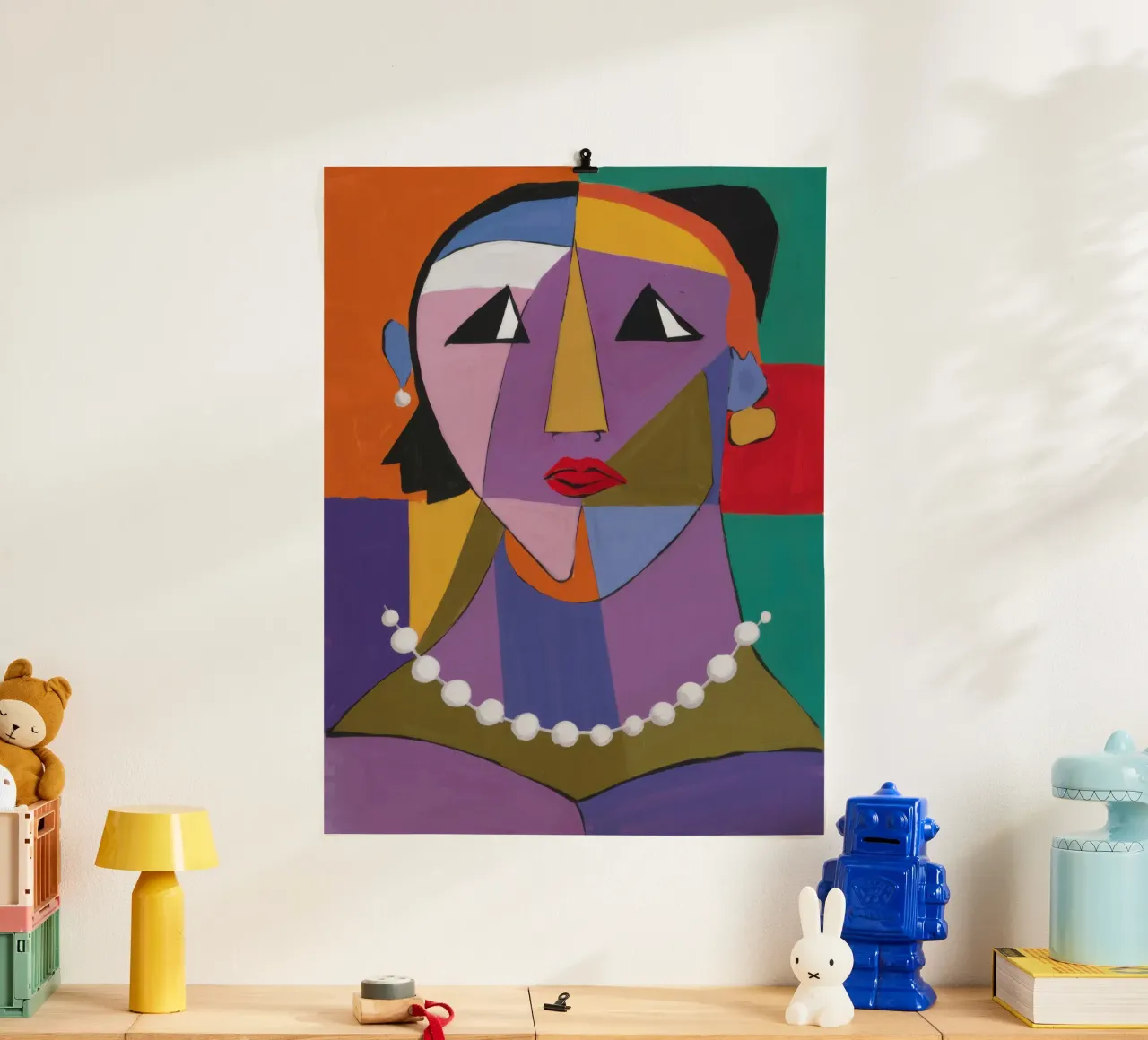 Ritratto geometrico con perle poster da Snow Mist