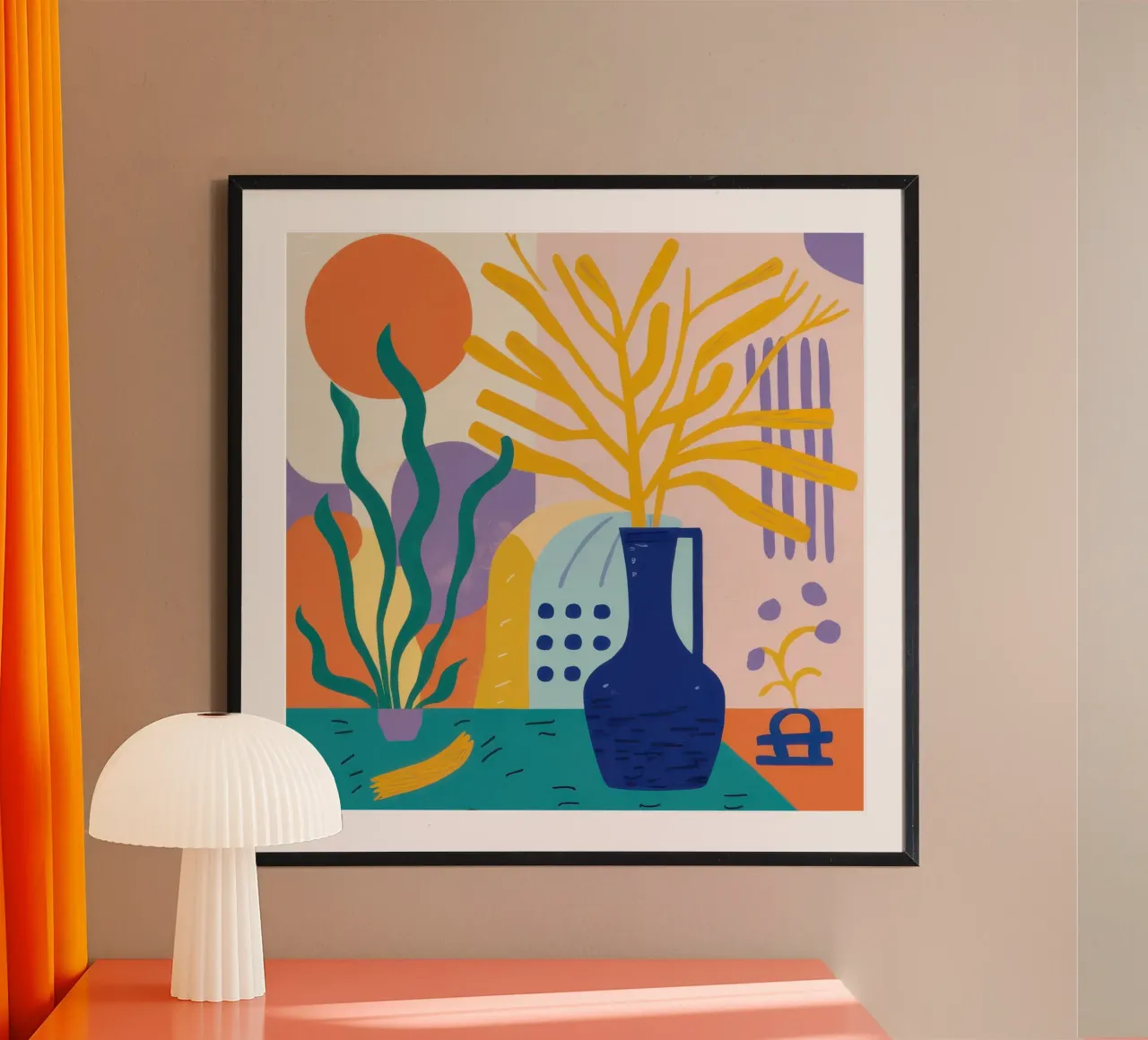 Foglia d'oro - Quiete poster con telaio in legno da Bara Suara