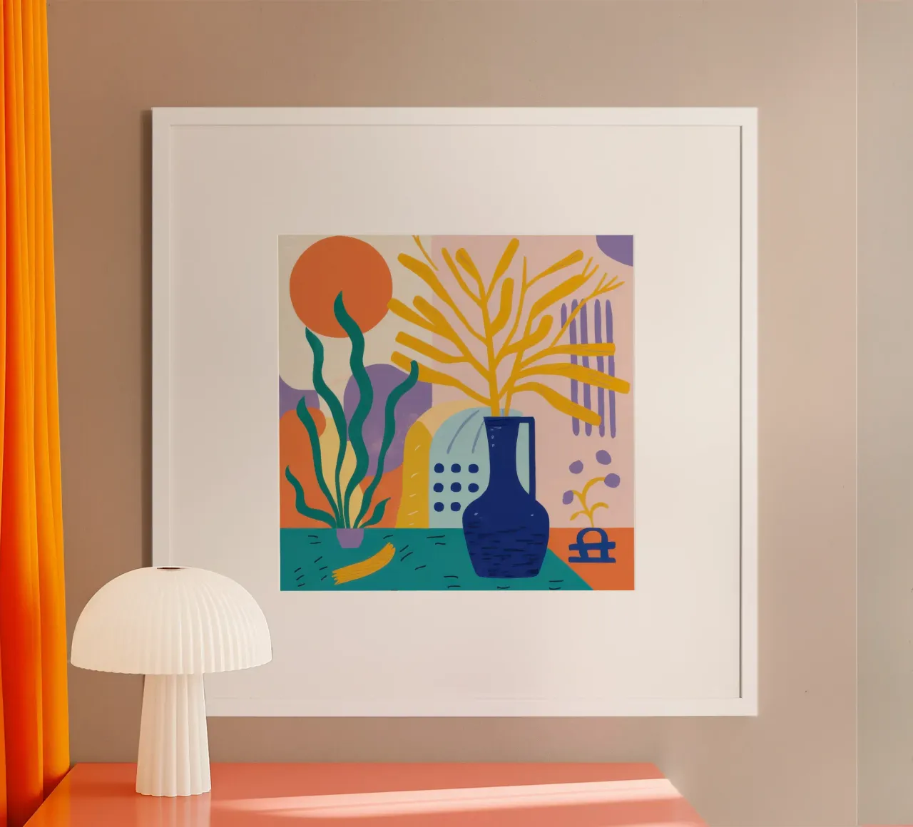 Foglia d'oro - Quiete poster con telaio in legno da Bara Suara