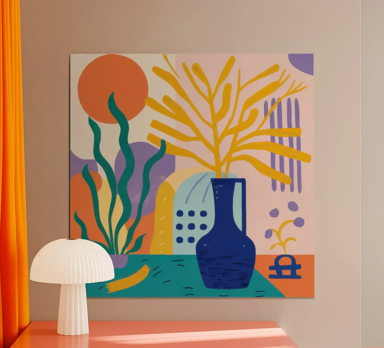 Foglia d'oro - Quiete poster con telaio in legno da Bara Suara