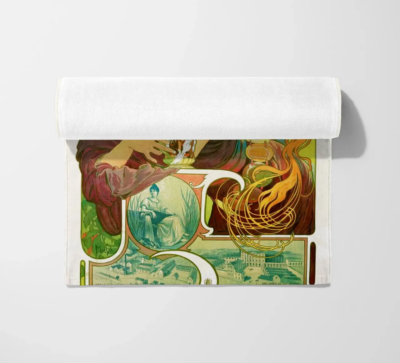 Bières de la Meuse di Alphonse Mucha telo mare da Venus Art