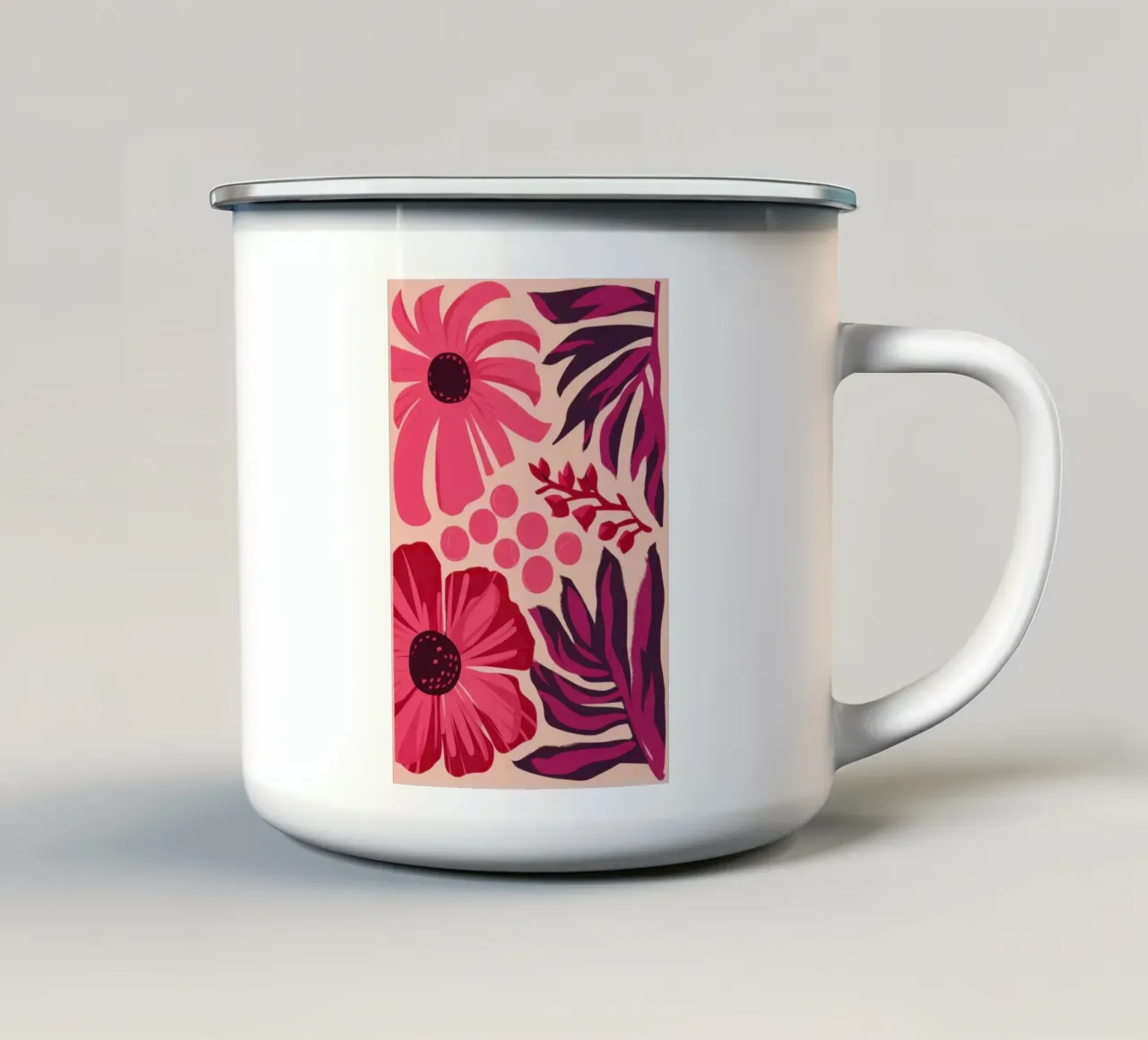 Sogno floreale magenta tazza in smalto da Snow Mist