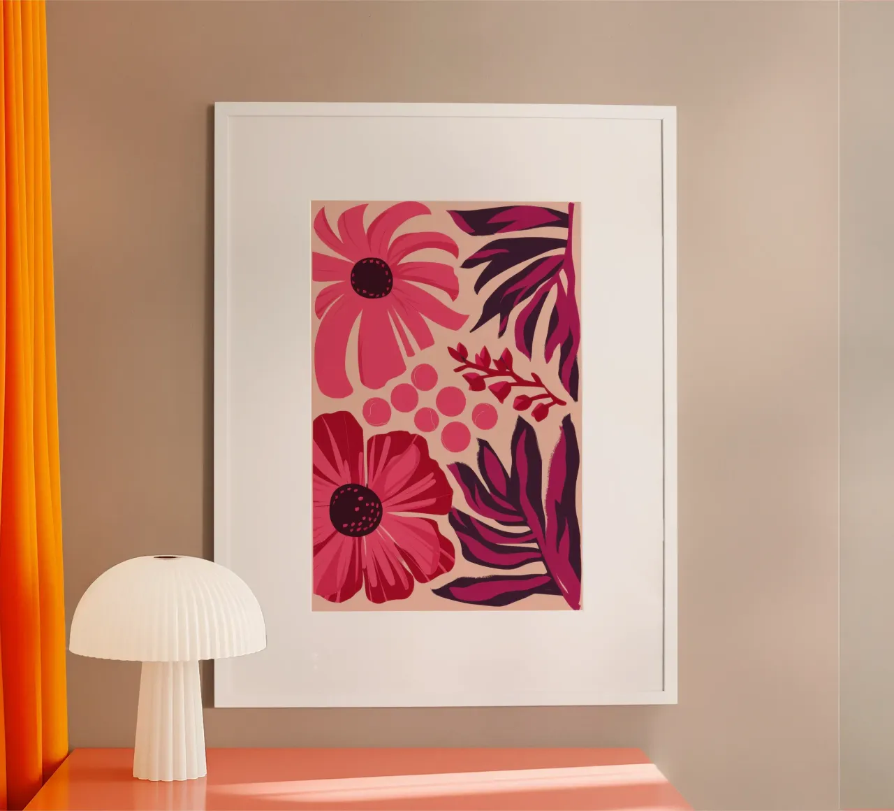 Sogno floreale magenta poster con telaio in plastica da Snow Mist