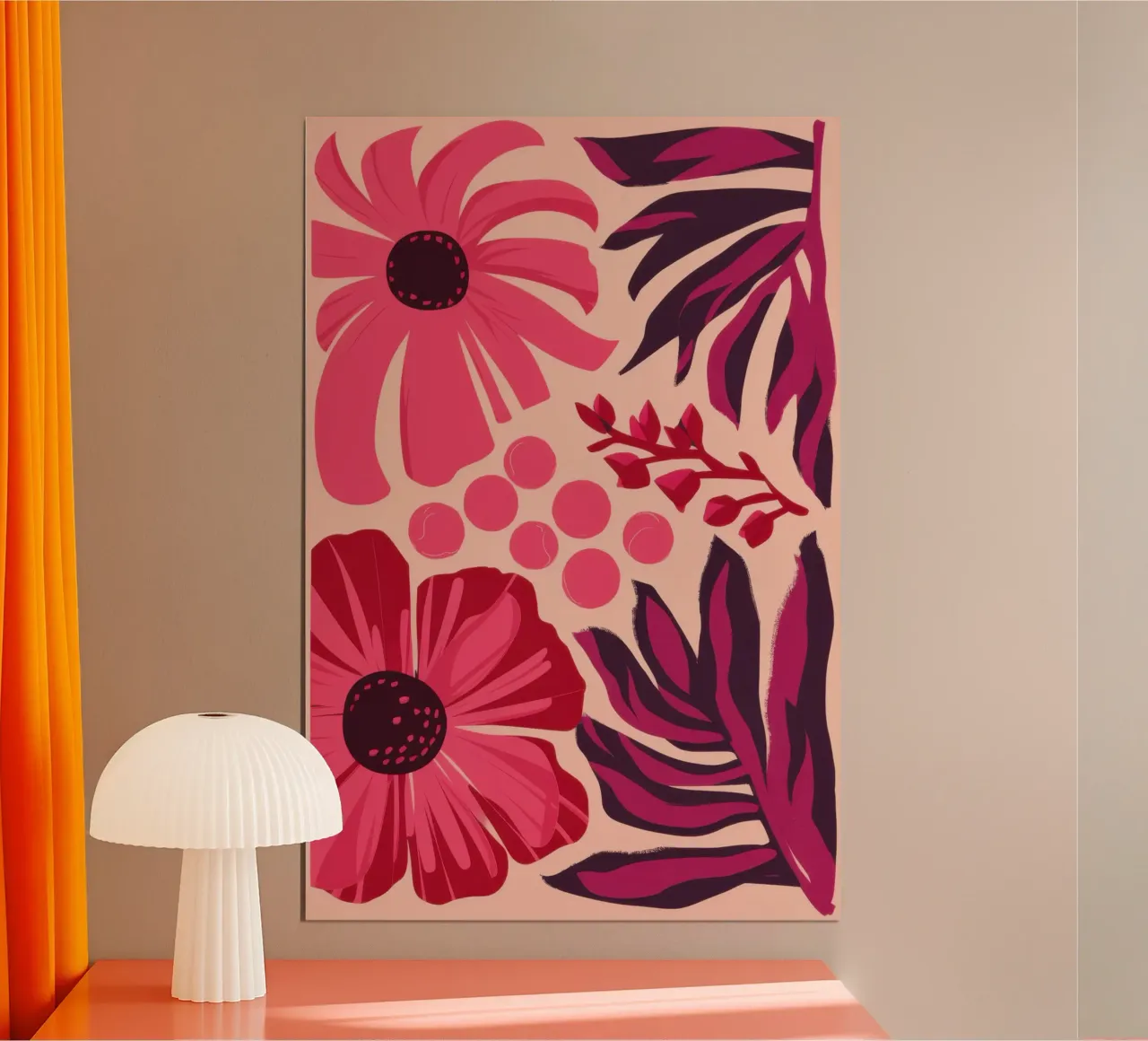 Sogno floreale magenta poster con telaio in plastica da Snow Mist