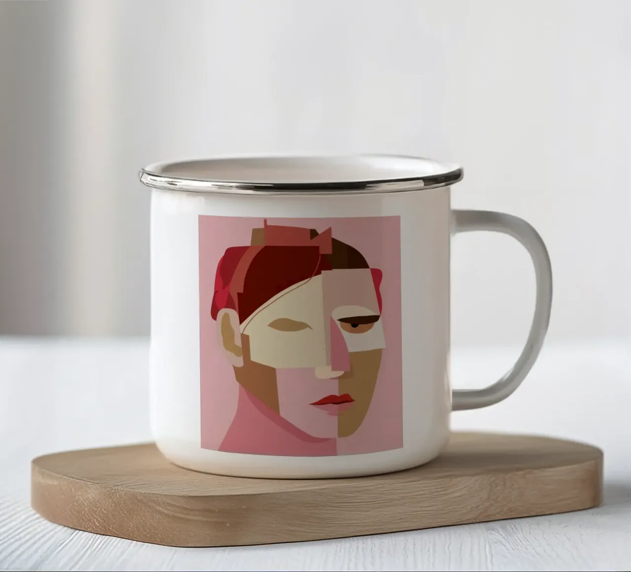 Studio sulla bellezza frammentata tazza in smalto da Bara Suara
