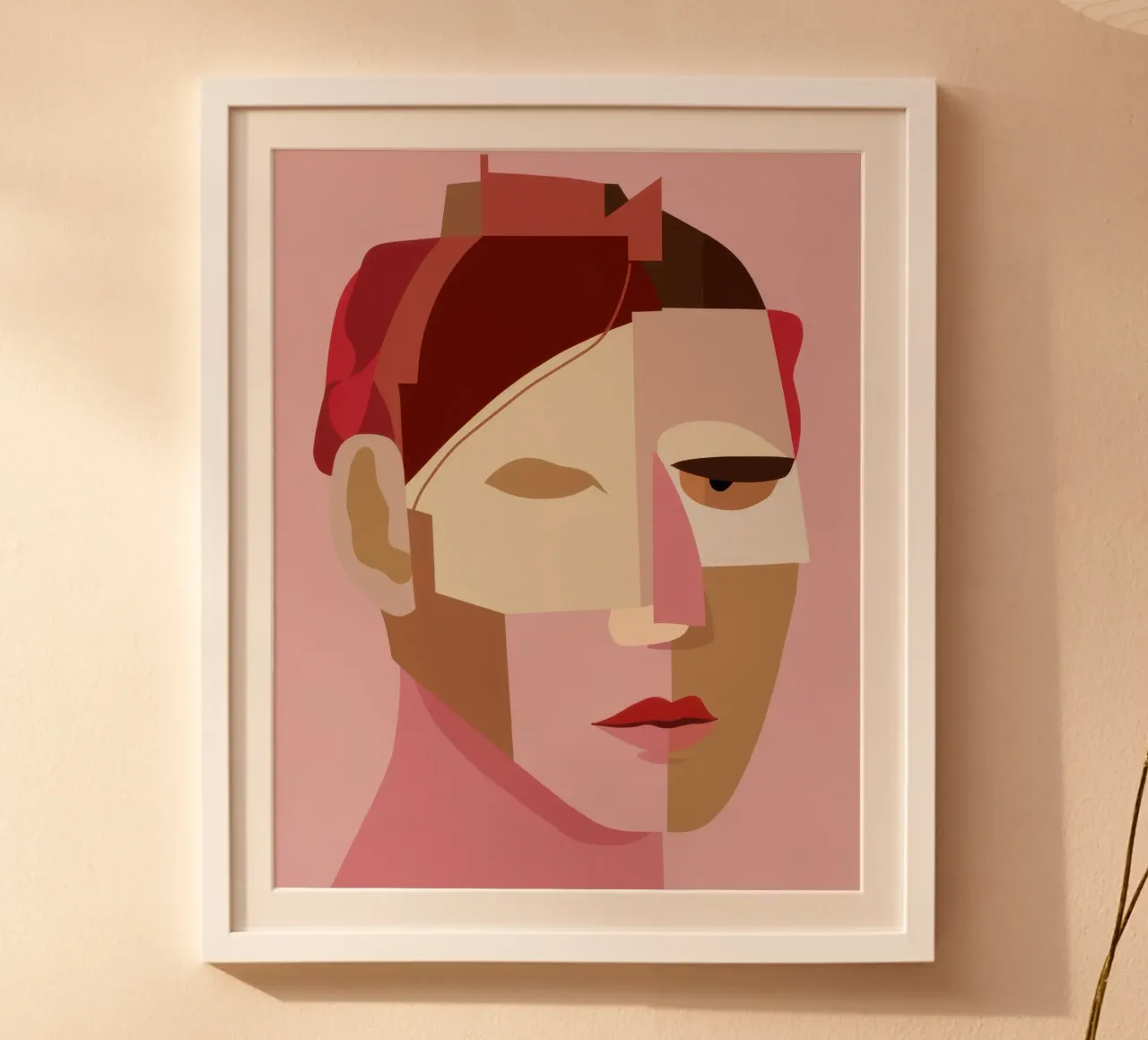 Studio sulla bellezza frammentata poster con telaio in legno da Bara Suara