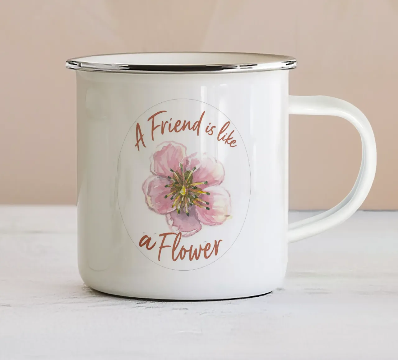 A FRIEND IS LIKE A FLOWER tazza in smalto da Vintage Van Gogh