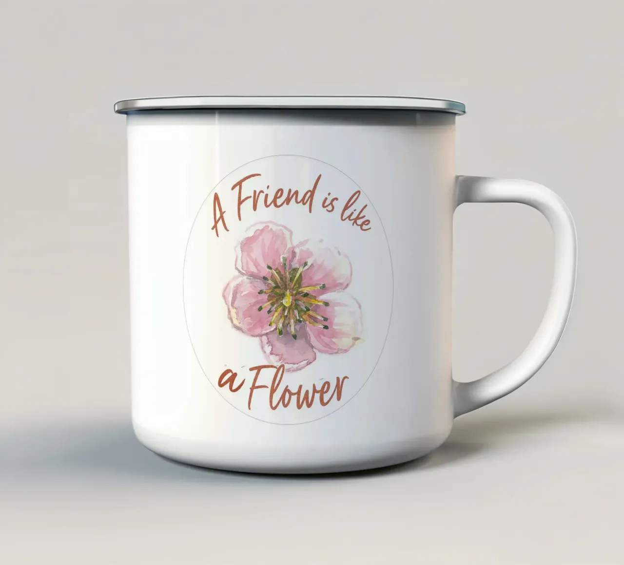 A FRIEND IS LIKE A FLOWER tazza in smalto da Vintage Van Gogh