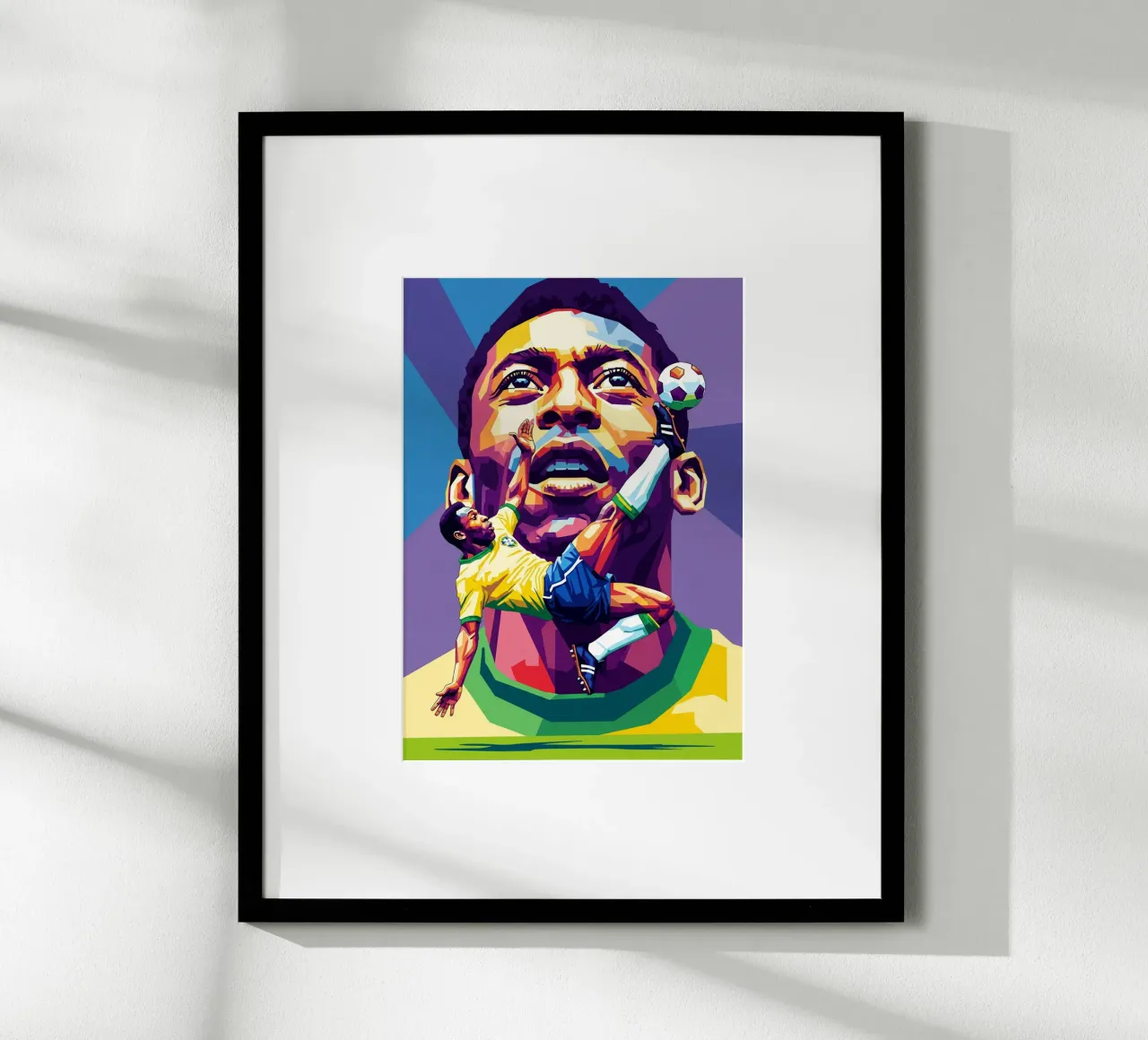 L'iconico calcio di bicicletta di Pele poster con telaio in alluminio da Hantamrata
