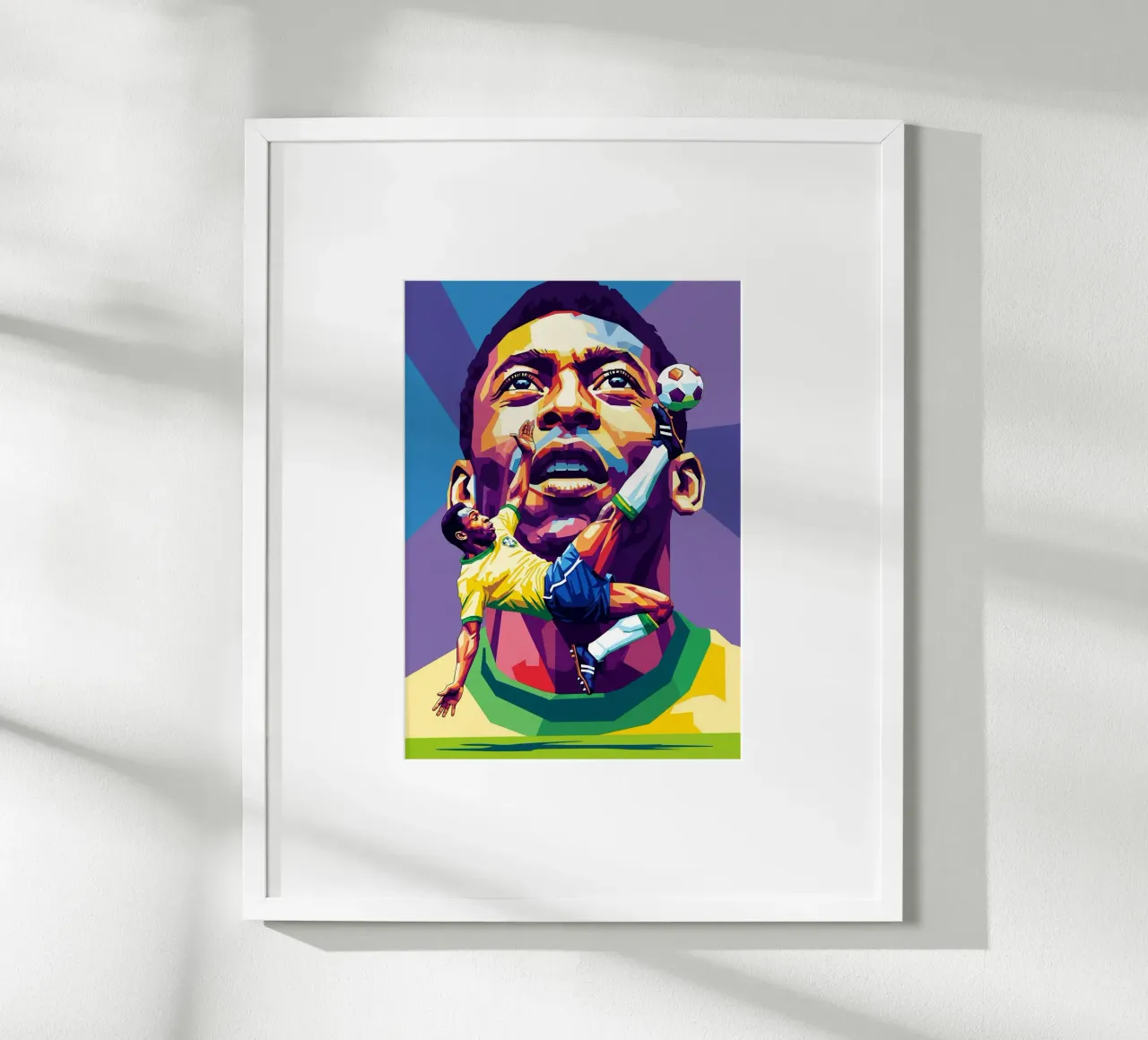 L'iconico calcio di bicicletta di Pele poster con telaio in alluminio da Hantamrata