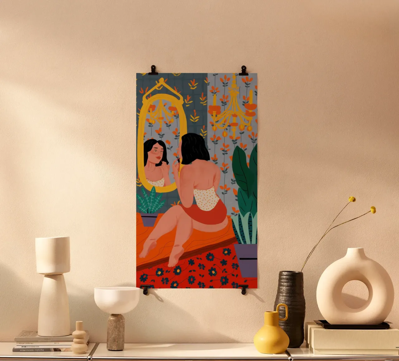 Momento di riposo intimo poster con telaio in alluminio da Bara Suara