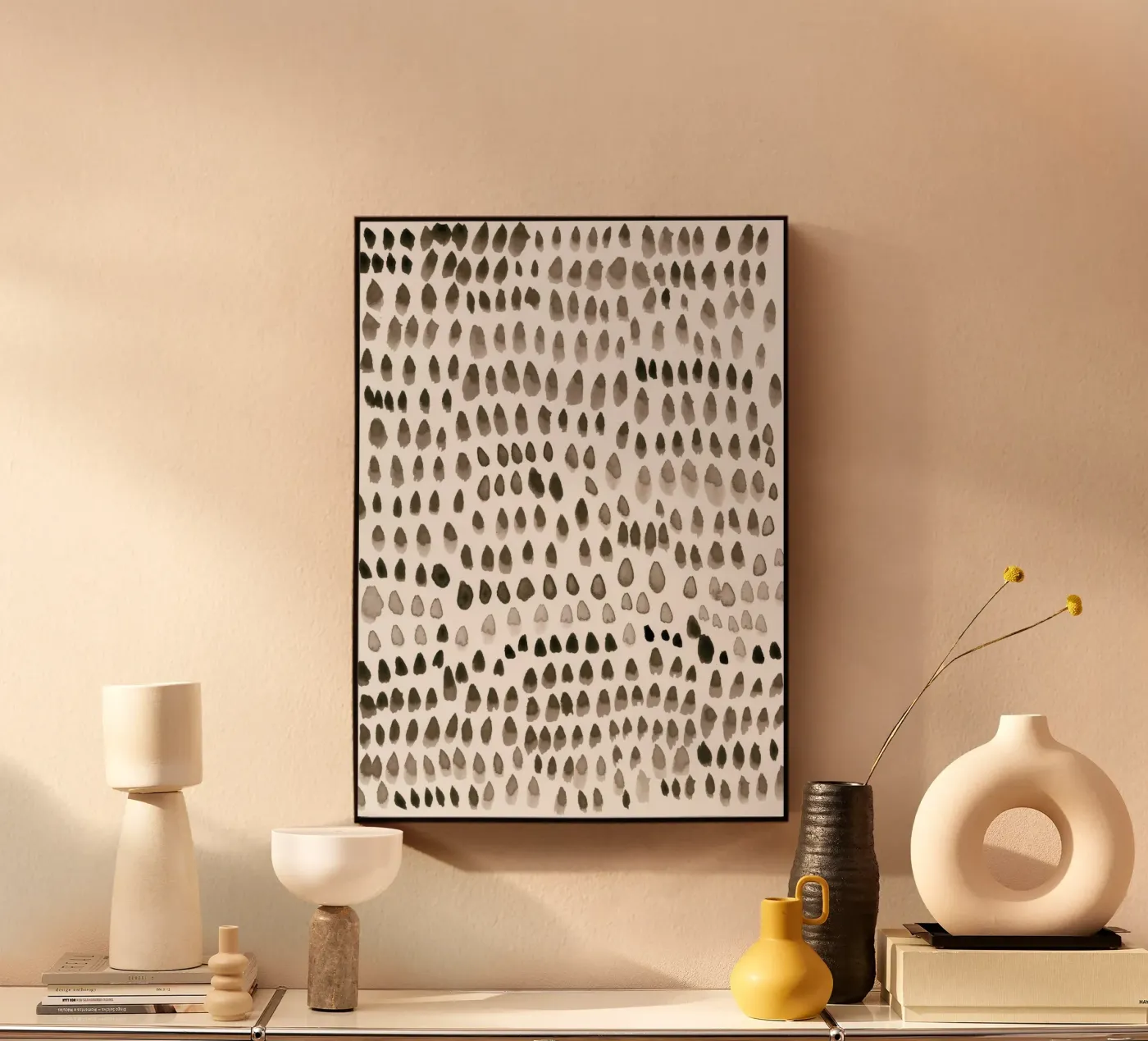 painted dots brown plexiglas de IRIS LEHNHARDT FINE ART