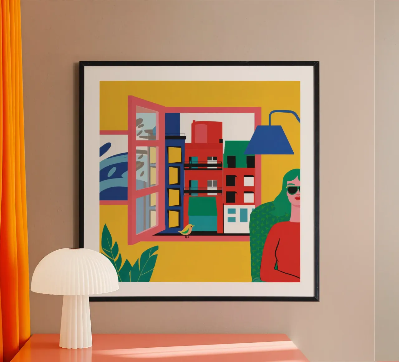 Vue de la fenêtre poster avec cadre en plastique de Astra Mist