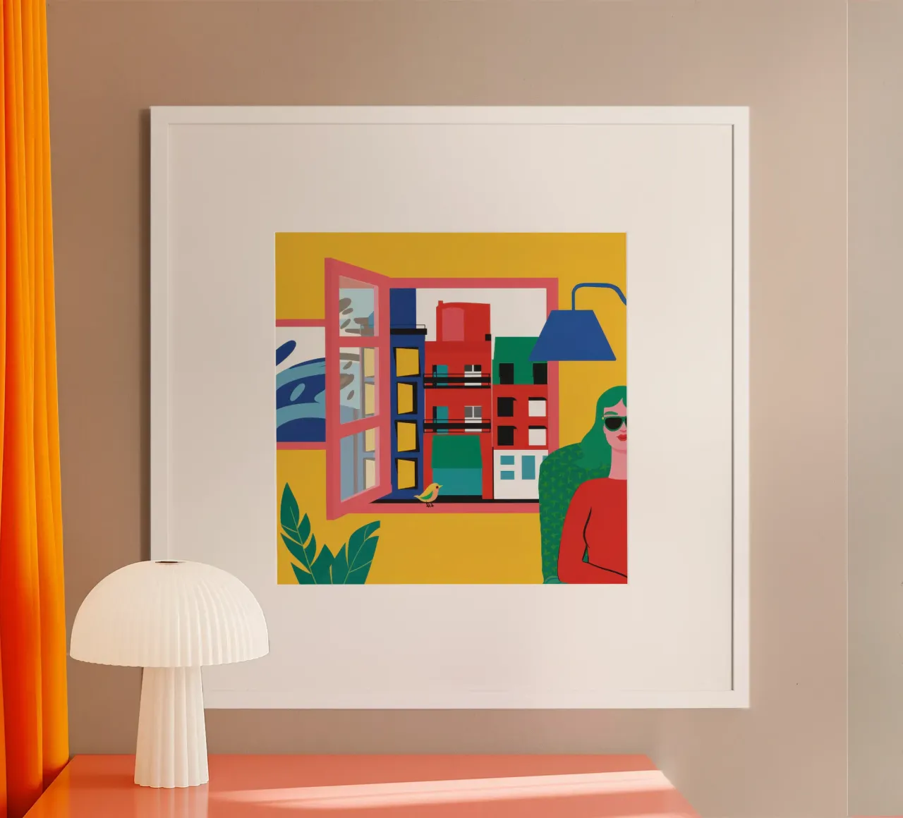 Vue de la fenêtre poster avec cadre en plastique de Astra Mist