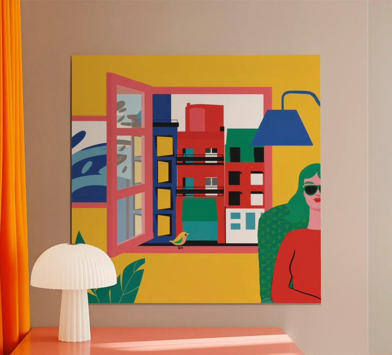 Vue de la fenêtre poster avec cadre en plastique de Astra Mist