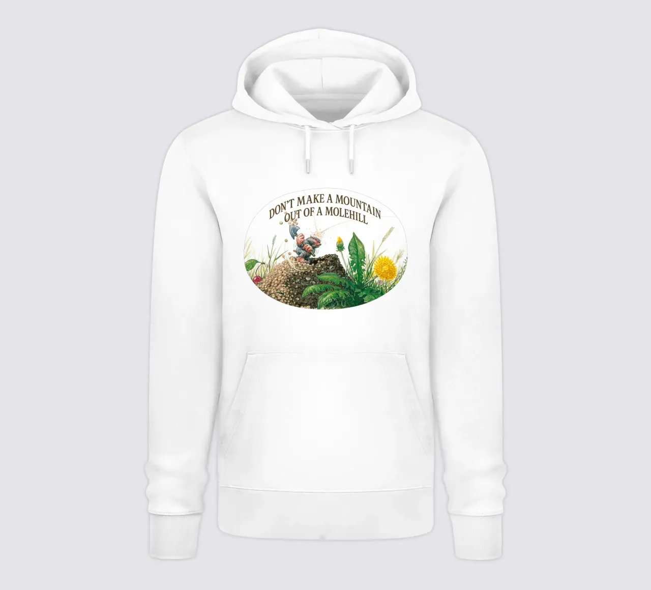 DON´T MAKE A MOUNTAIN OUT OF A MOLEHILL felpa con cappuccio da Vintage Van Gogh