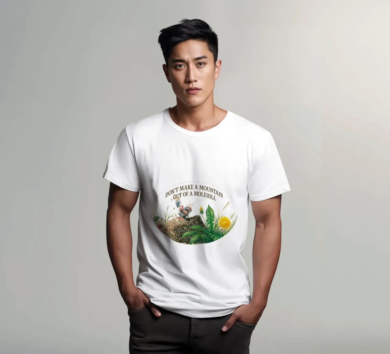 DON´T MAKE A MOUNTAIN OUT OF A MOLEHILL t-shirt da Vintage Van Gogh