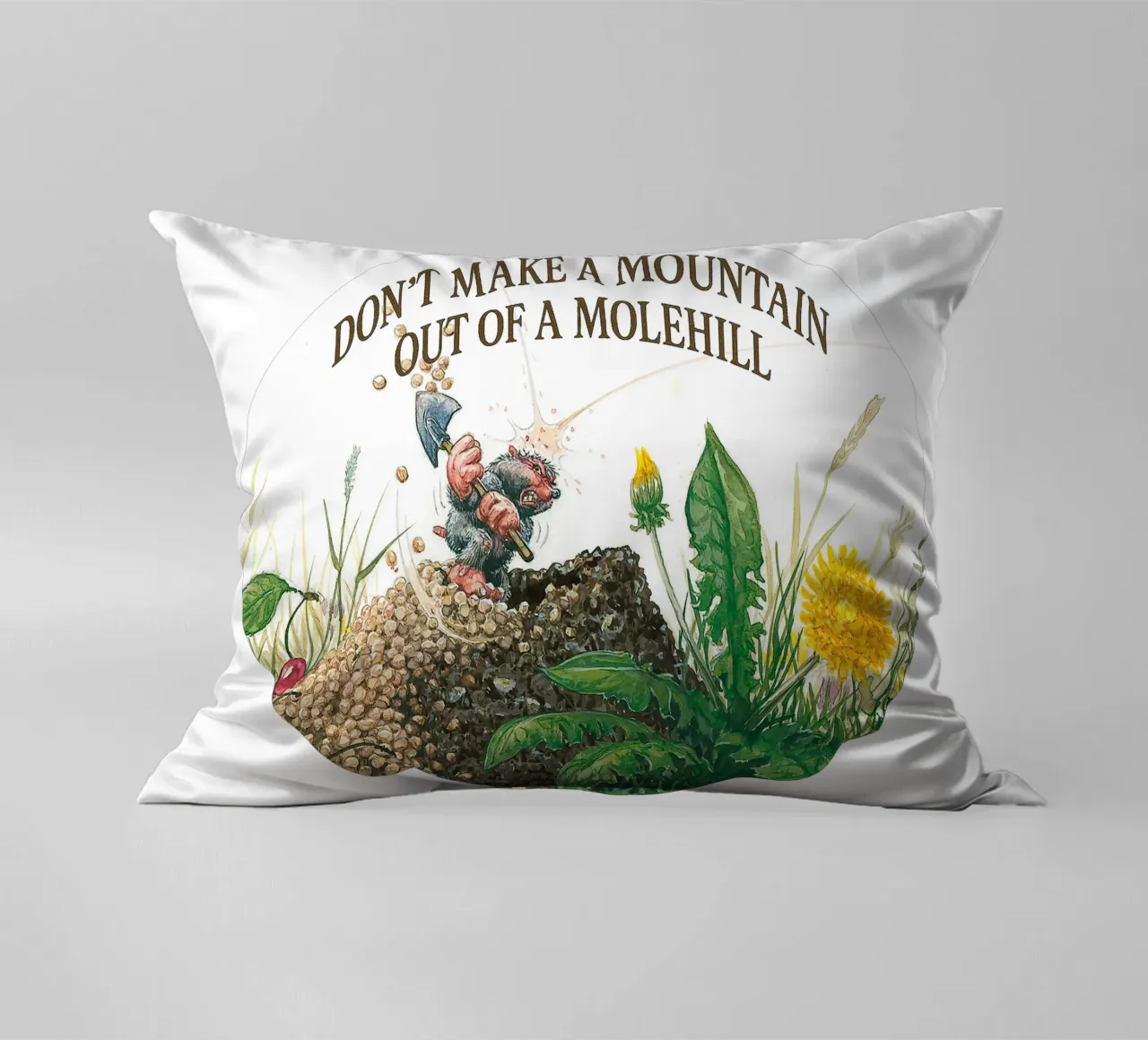 DON´T MAKE A MOUNTAIN OUT OF A MOLEHILL cuscino da Vintage Van Gogh