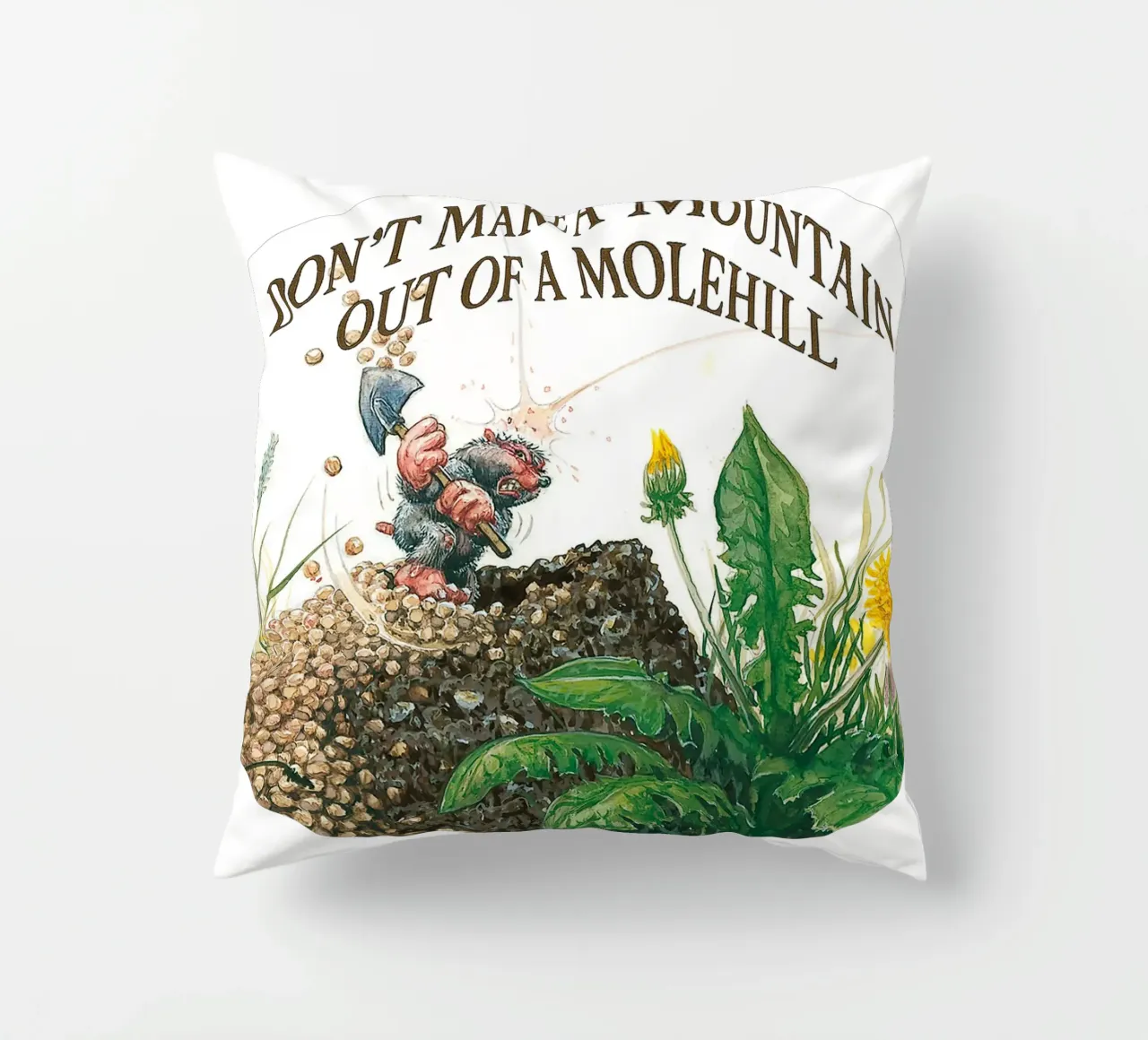 DON´T MAKE A MOUNTAIN OUT OF A MOLEHILL cuscino da Vintage Van Gogh