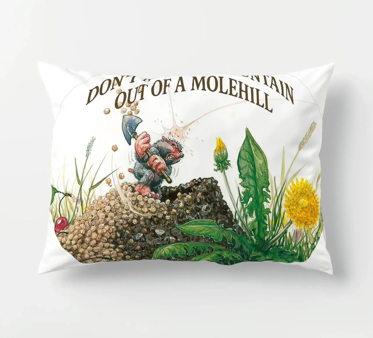 DON´T MAKE A MOUNTAIN OUT OF A MOLEHILL cuscino da Vintage Van Gogh