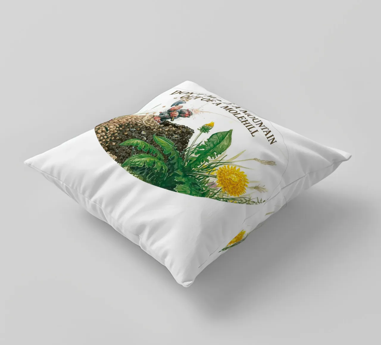 DON´T MAKE A MOUNTAIN OUT OF A MOLEHILL cuscino da Vintage Van Gogh