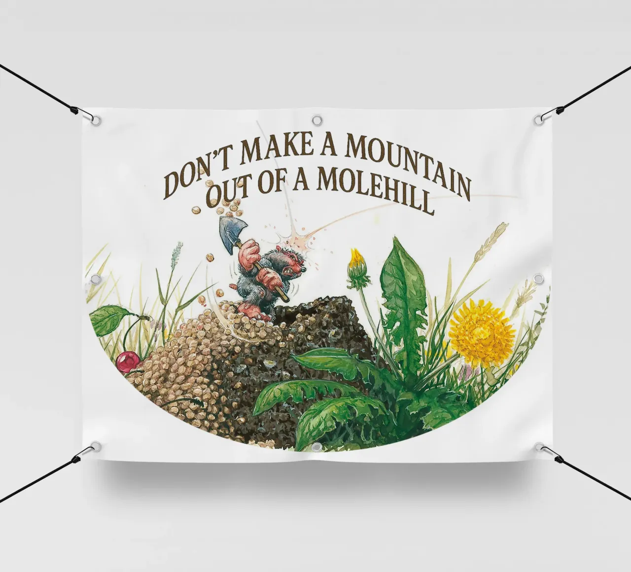 DON´T MAKE A MOUNTAIN OUT OF A MOLEHILL telo in pvc da Vintage Van Gogh